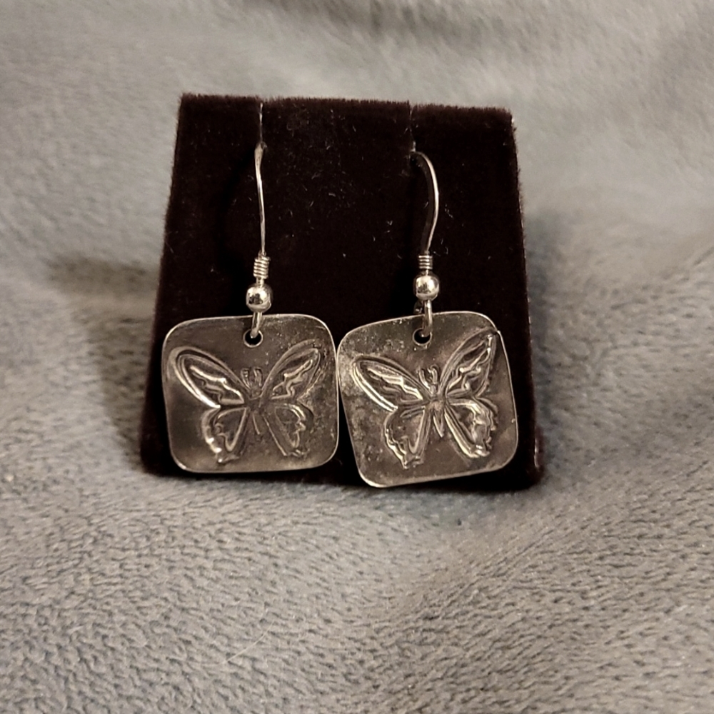 Silver Butterfly Earrings